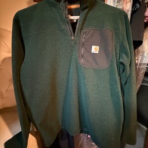 Carhartt Men's Forest Green 1/4 Quarter Zip-Up Pullover